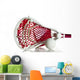 White Lacrosse Head With Red Meshing Wall Mural