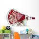 White Lacrosse Head With Red Meshing Wall Mural
