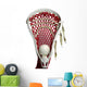White Lacrosse Head With Red Meshing Wall Mural