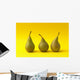 Three Pears on Yellow Background Wall Mural