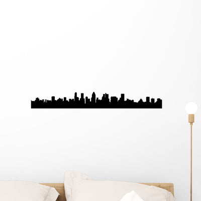 Montreal Skyline Wall Decal Panoramic shown on a wall