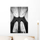 Black and white upward view of Brooklyn Bridge Wall Mural