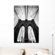 Black and white upward view of Brooklyn Bridge Wall Mural