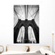 Black and white upward view of Brooklyn Bridge Wall Mural