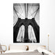 Black and white upward view of Brooklyn Bridge Wall Mural