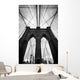 Black and white upward view of Brooklyn Bridge Wall Mural