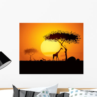 Tranquil Sunset Scene Africa shown on a wall