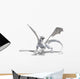 Roaring White Dragon Wall Decal