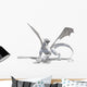 Roaring White Dragon Wall Decal