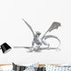 Roaring White Dragon Wall Decal