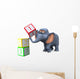 Elephant Counting Blocks Wall Decal