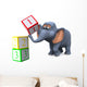 Elephant Counting Blocks Wall Decal