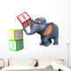 Elephant Counting Blocks Wall Decal