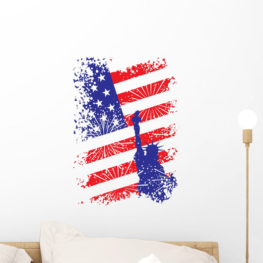 patriotic usa background with liberty Wall Decal