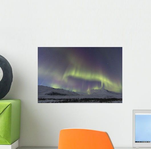 Aurora Borealis At Twilight Above Angelcomb Mountain Wall Mural
