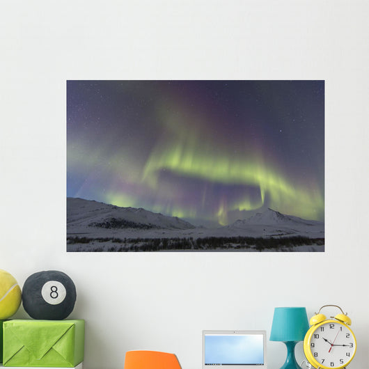 Aurora Borealis At Twilight Above Angelcomb Mountain Wall Mural