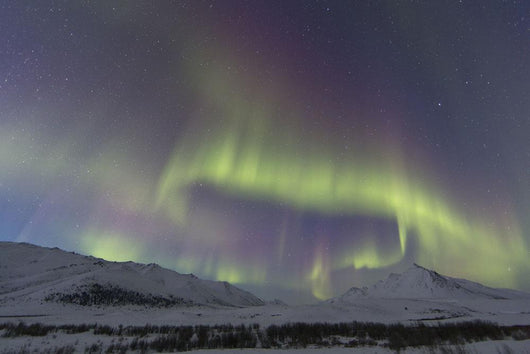 Aurora Borealis At Twilight Above Angelcomb Mountain Wall Mural