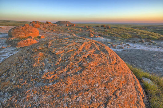 Sunset Over The Rocks At Red Rock Coulee Wall Mural