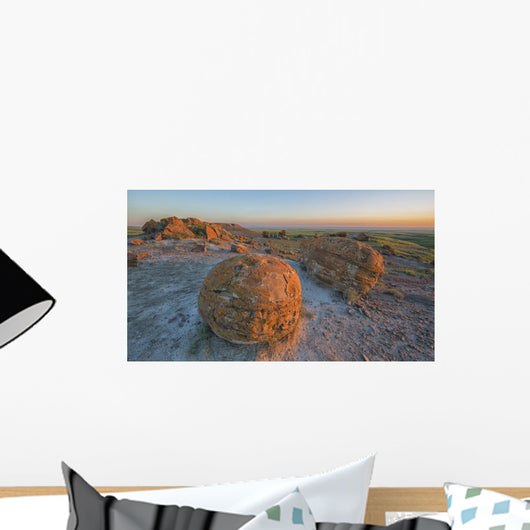 Sunset Over The Rocks At Red Rock Coulee Wall Mural