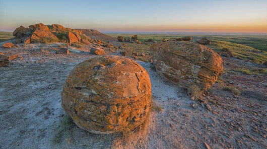Sunset Over The Rocks At Red Rock Coulee Wall Mural