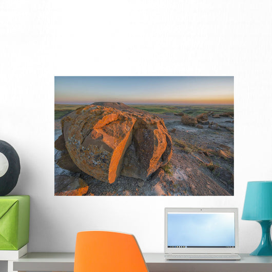 Sunset Over The Rocks At Red Rock Coulee Wall Mural