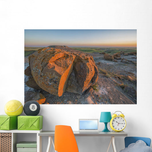 Sunset Over The Rocks At Red Rock Coulee Wall Mural