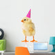 Yellow Chicken With a Birthday Hat on Wall Decal