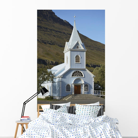 Blue Church Of Seydisfjordur Wall Mural