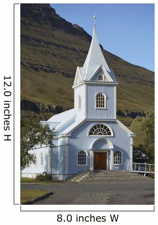 Blue Church Of Seydisfjordur Wall Mural