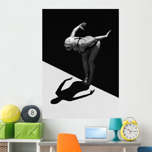 Woman Prepares to Jump Wall Decal 2