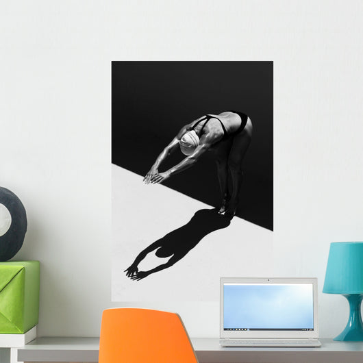 Woman Prepares to Jump Wall Decal 1