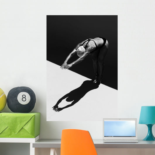Woman Prepares to Jump Wall Decal 1