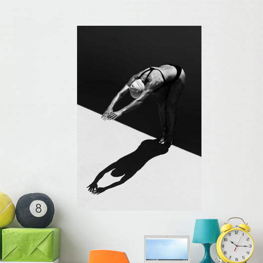 Woman Prepares to Jump Wall Decal 1