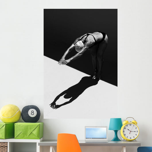 Woman Prepares to Jump Wall Decal 1