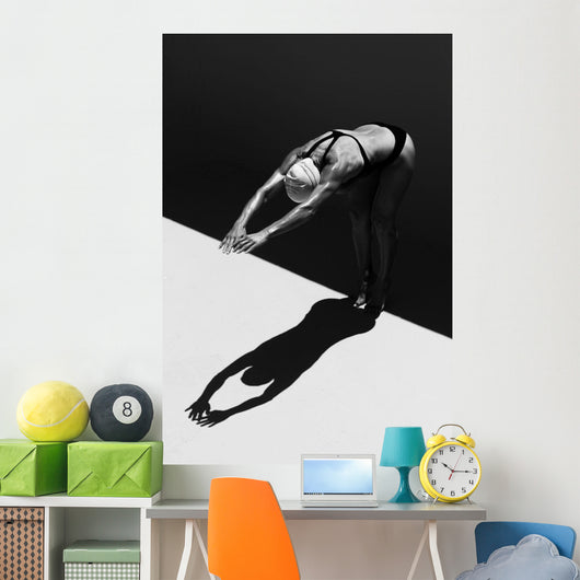 Woman Prepares to Jump Wall Decal 1