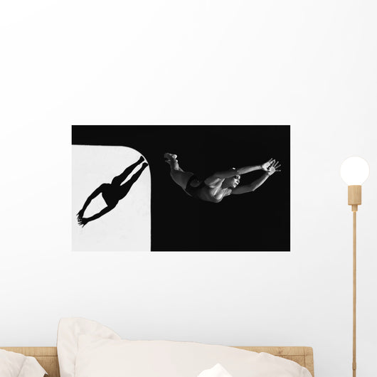 A Woman Diving Into The Unknown Wall Mural