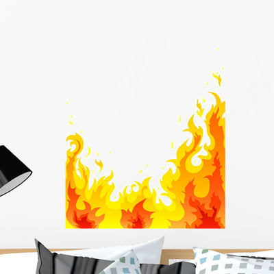 Fire shown on a wall