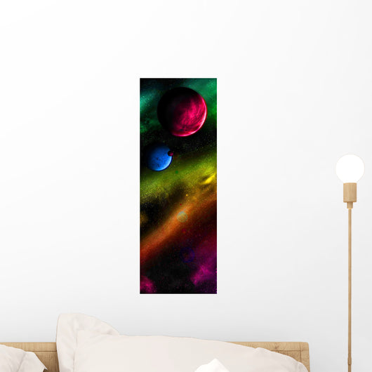 Different Planets in Outer Space Wall Mural