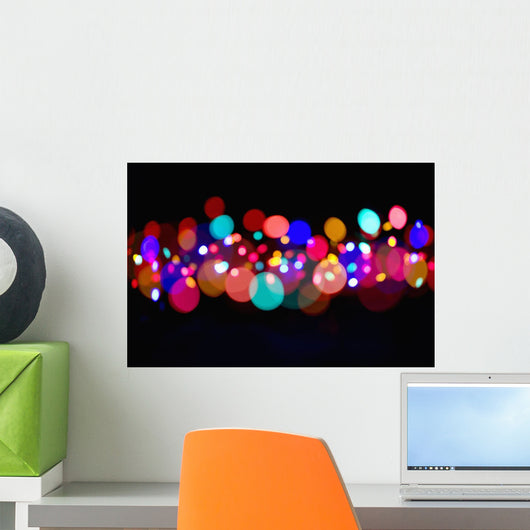 The Blur Of Coloured Lights Wall Mural
