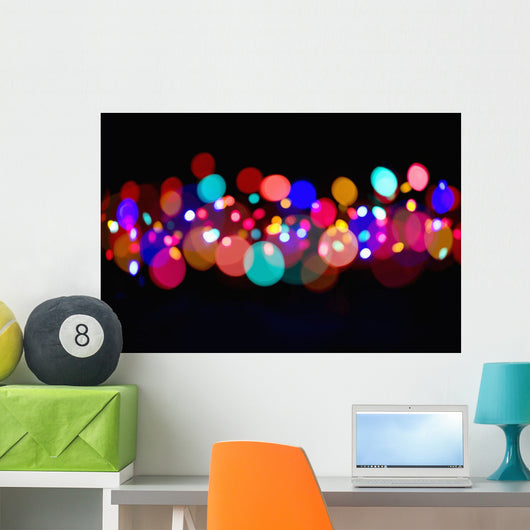 The Blur Of Coloured Lights Wall Mural