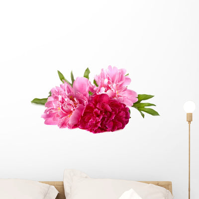 Three Peonies White shown on a wall