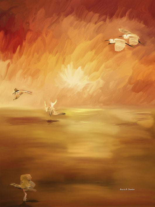 Computer Generated Image Of Birds Flying And Landing Wall Mural