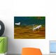 Computer Generated Image Of Bird Wading And Drinking In Shallow Water Wall Mural