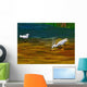 Computer Generated Image Of Bird Wading And Drinking In Shallow Water Wall Mural