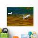 Computer Generated Image Of Bird Wading And Drinking In Shallow Water Wall Mural