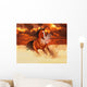 Computer Generated Image Of A Horse Running In A Golden Field Wall Mural