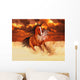 Computer Generated Image Of A Horse Running In A Golden Field Wall Mural