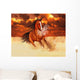 Computer Generated Image Of A Horse Running In A Golden Field Wall Mural