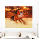 Computer Generated Image Of A Horse Running In A Golden Field Wall Mural