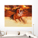 Computer Generated Image Of A Horse Running In A Golden Field Wall Mural